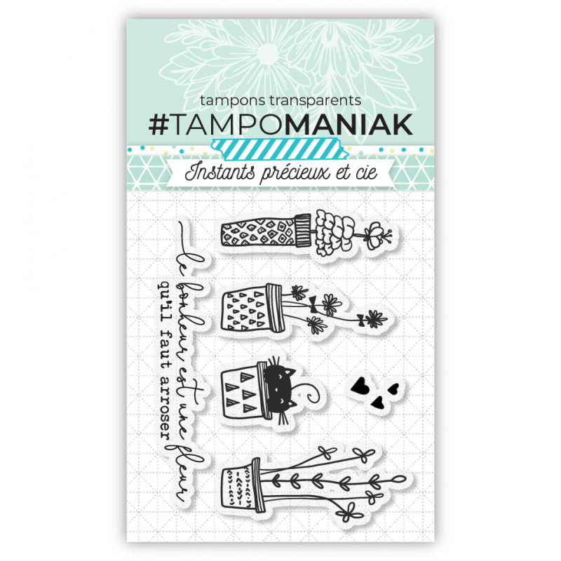 Tampon le bonheur est une fleur - 7,5x7cm