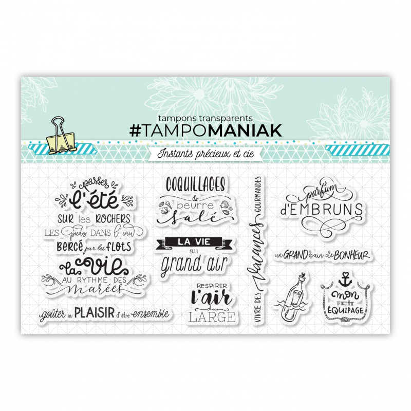 Set de 9 tampons clear Air du large - 10x21cm