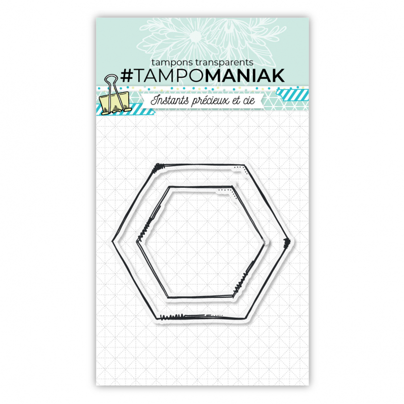 Tampon cadres hexagones - 10x15cm