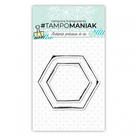 Tampon cadres hexagones - 10x15cm