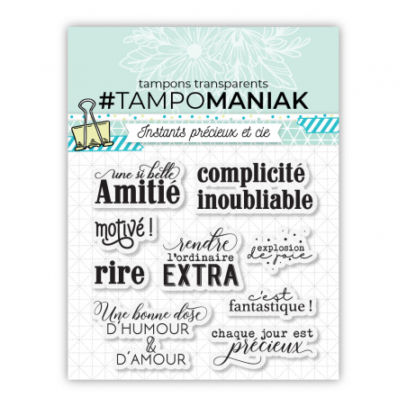 Planche de tampons - Complicité & Amitiés - 10x10cm