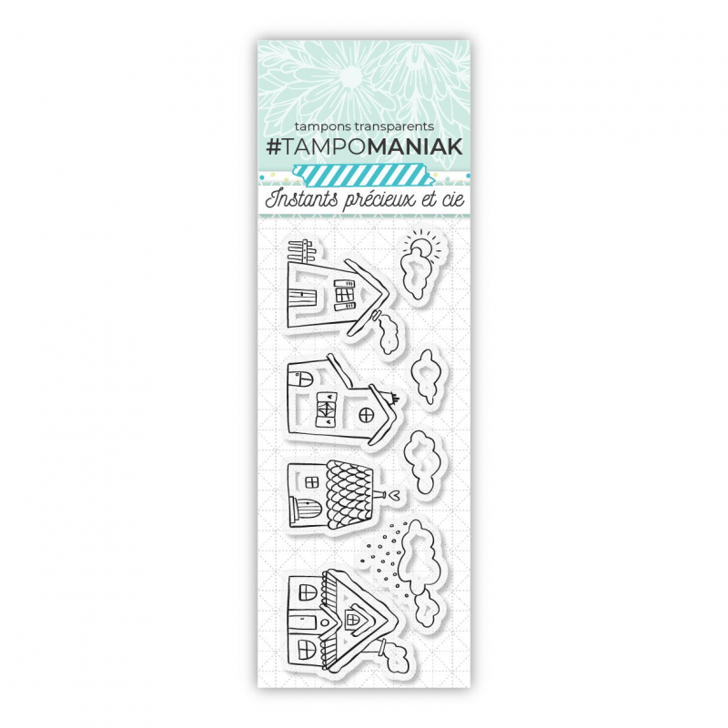 Set de 8 tampons maisons & maisonettes - 13x5,5cm