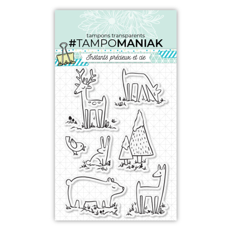 Planche de tampons animaux d'hiver