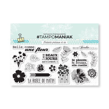 Planche de tampons - Belle comme une fleur - 10 x 21cm